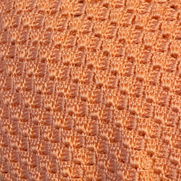 Handmade Crochet Peach Salmon Blanket Throw Super Soft - Picture 3 of 5